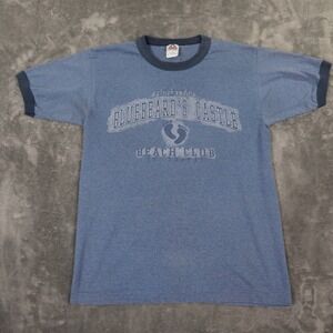 VTG Bluebeard's Beach‎ Club Shirt Mens Medium Blue Contrast St Thomas 80's Party